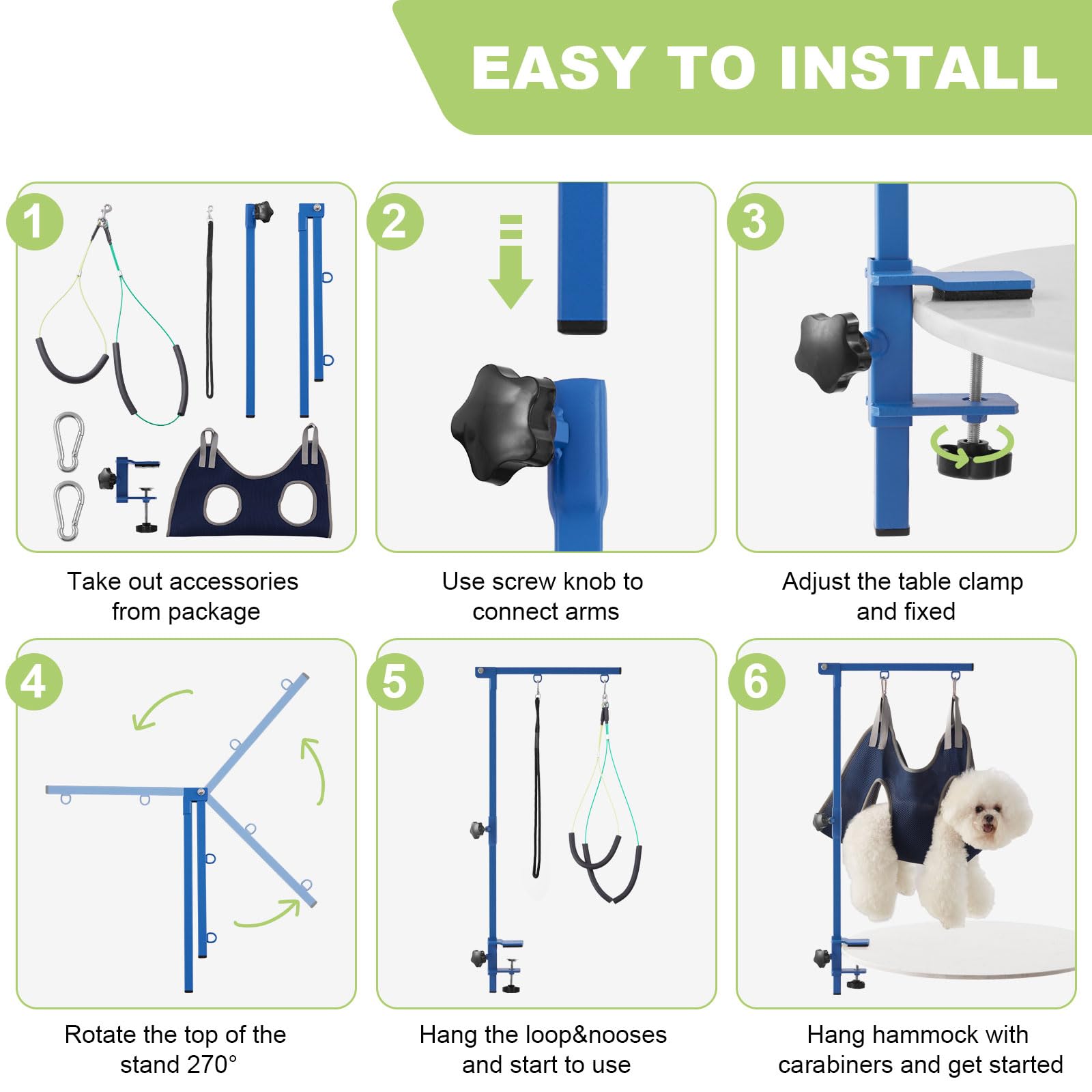 IVEKEN assemblage facile, configure rapidement votre poste de toilettage.