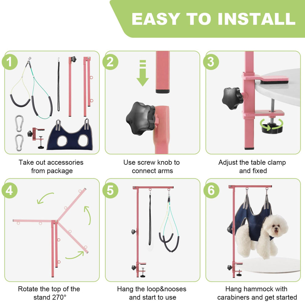IVEKEN sangles ajustables rose adaptées au toilettage