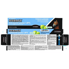Ivermax pâte équine goût pomme, bouteille deux-pack prête à l’emploi pour les chevaux