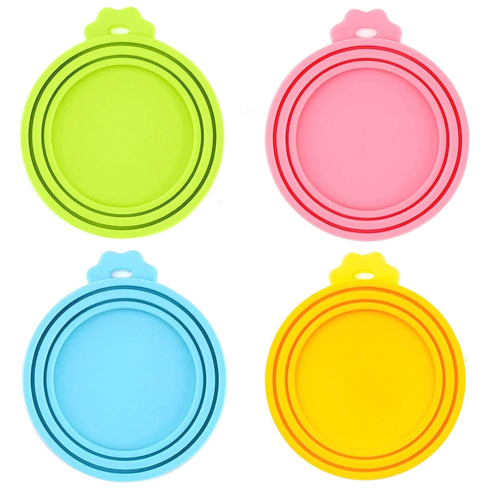 IVIA PET couvercles silicone universels pour boîtes alimentaires animales, réutilisables et sans BPA.