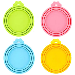 IVIA PET couvercles silicone universels pour boîtes alimentaires animales, réutilisables et sans BPA.