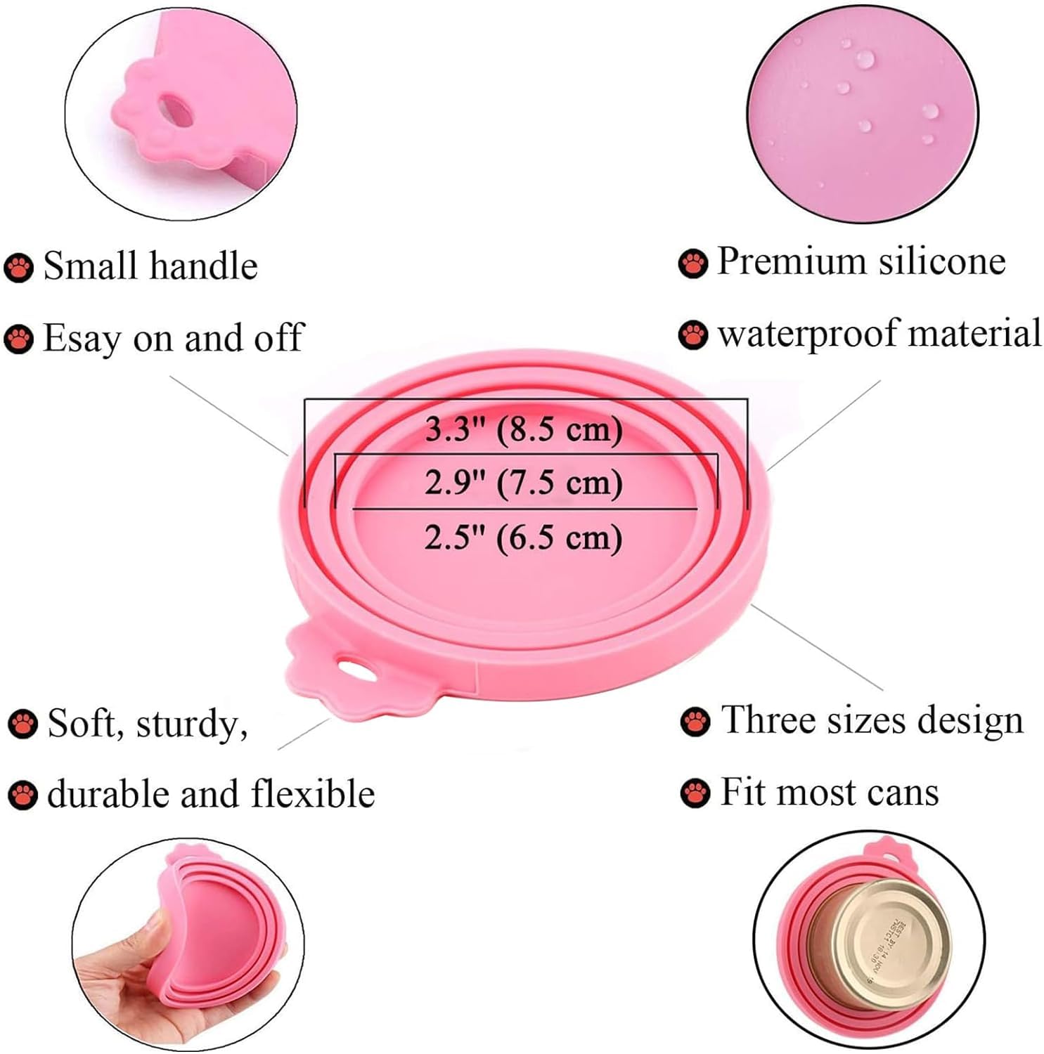 Couvercles silicone IVIA PET durables, lavables au lave-vaisselle et respectueux de l’environnement.