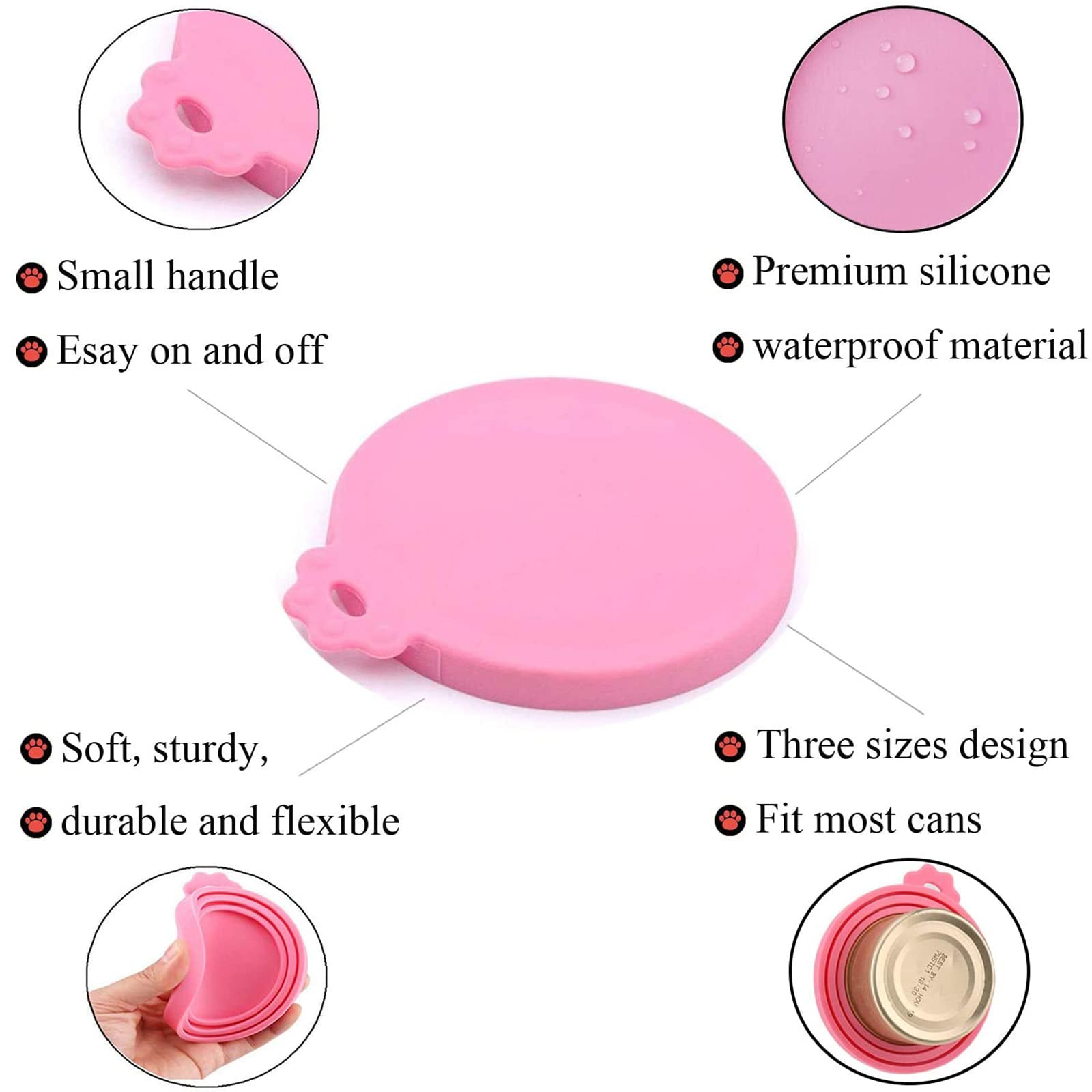 IVIA PET couvercles silicone sans BPA, sûrs pour l'alimentation animale.