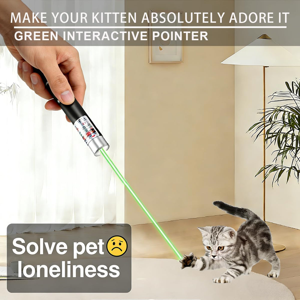 IVVTRYI laser chat vert—stimulation et activité physique pour animaux.