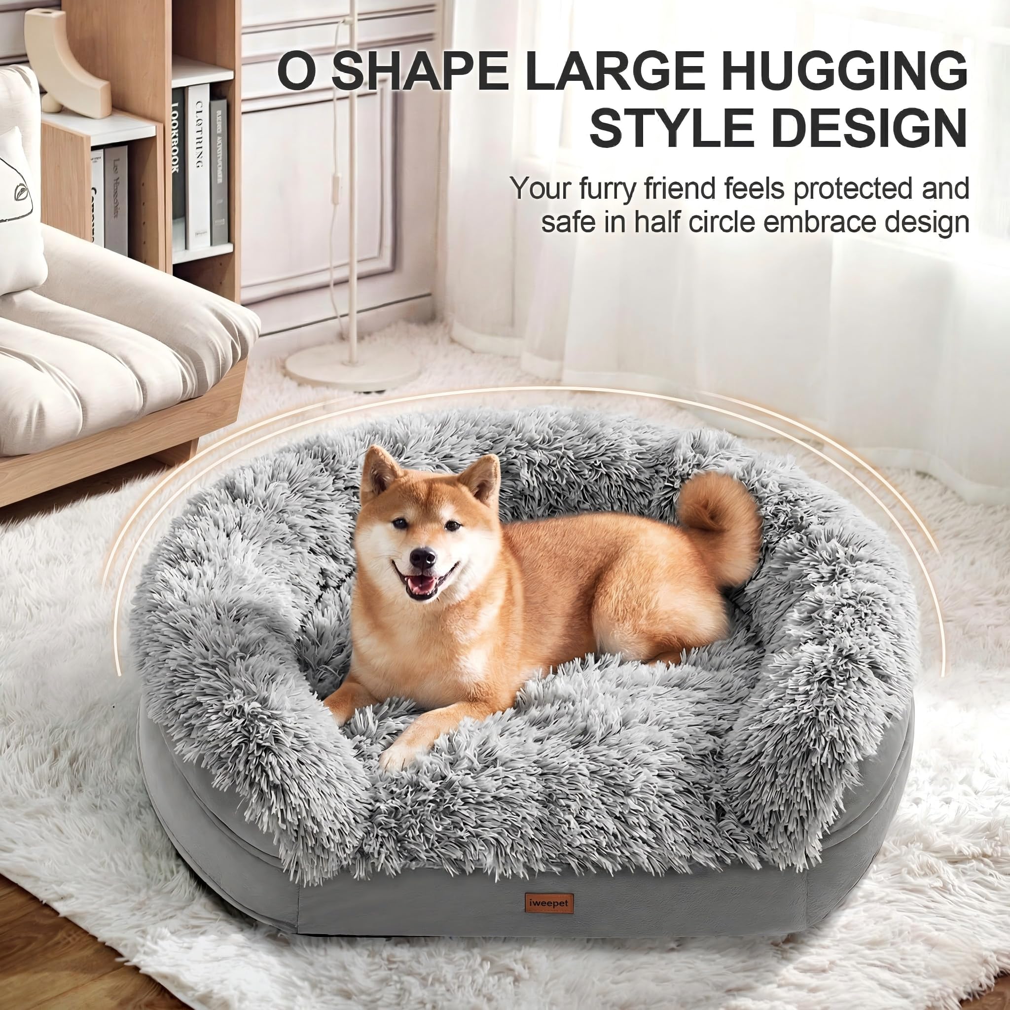 iweepet Fluffy: design demi-ronde enveloppant pour un sommeil rassurant.