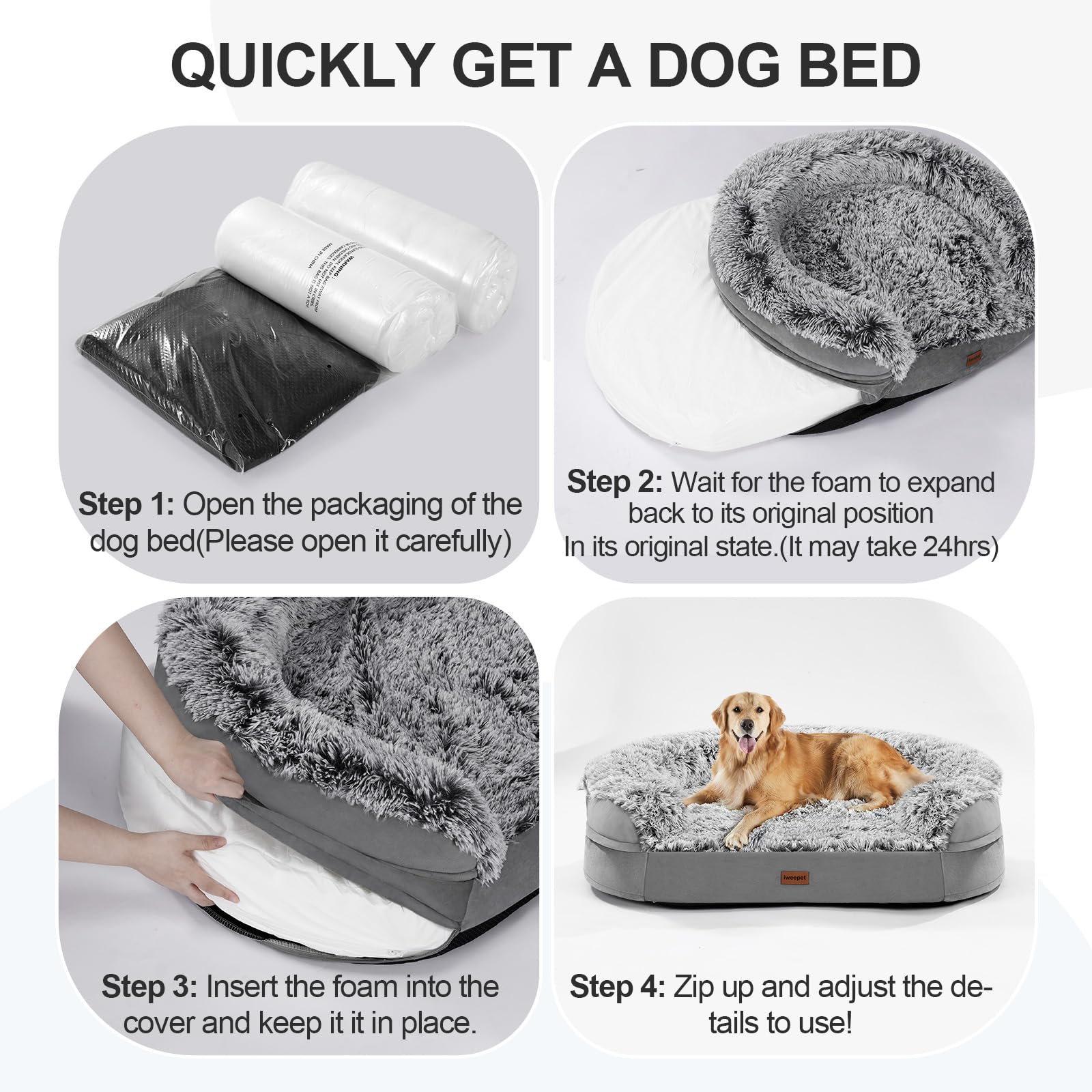 iweepet Fluffy: nettoyage facile grâce à la housse et à la doublure résistante.