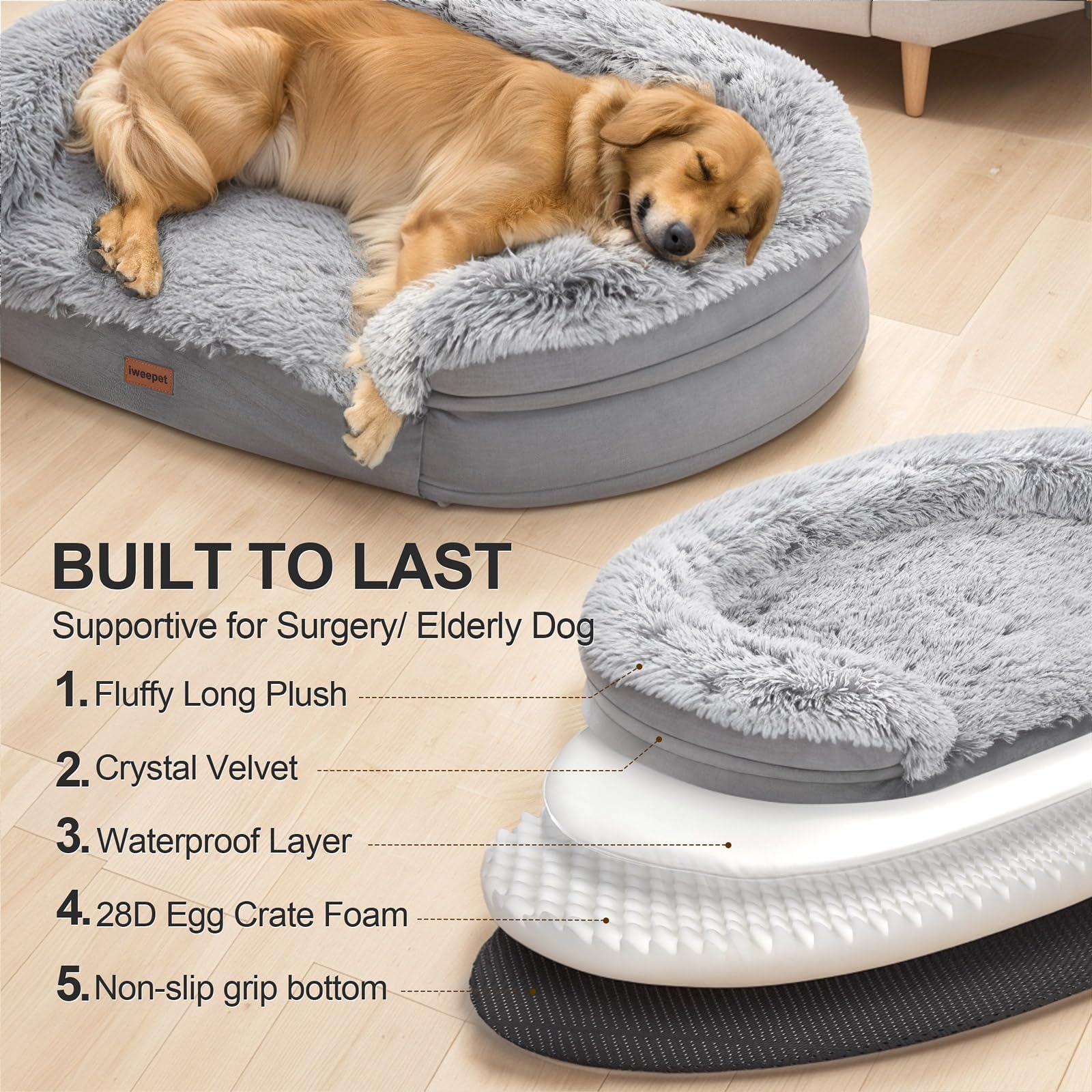 iweepet Fluffy: disponible en quatre tailles adaptées à toutes les tailles de chien.