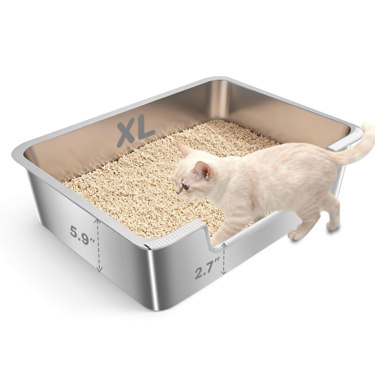 Ixaro litière entrée basse 2,7 pouces facilite l’accès pour chat âgé.
