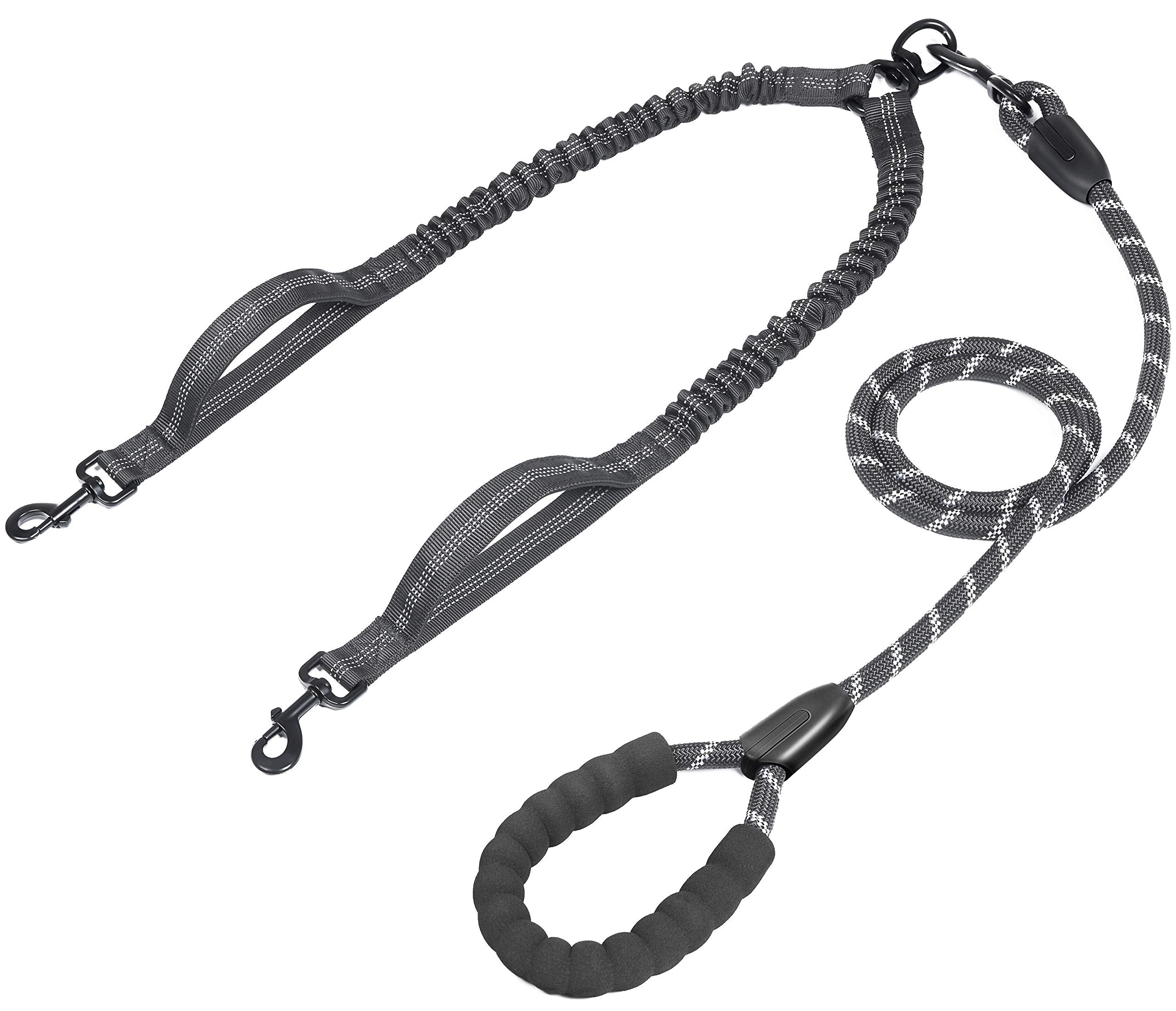 iYoPets laisse double-chien avec rotation 360°, sans enchevêtrement.