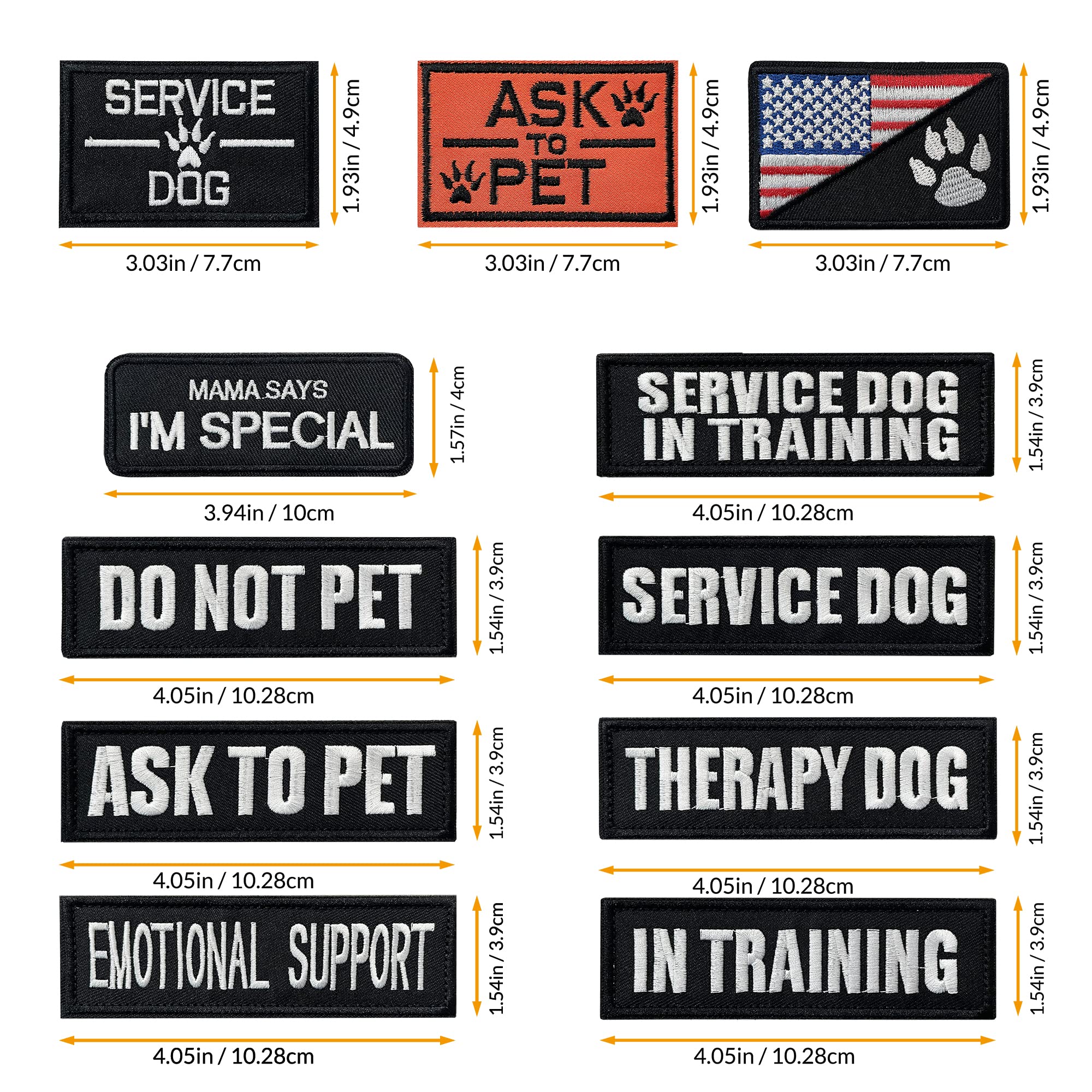Patch J.CARP Chien d’assistance, identifiant le statut pendant les promenades.