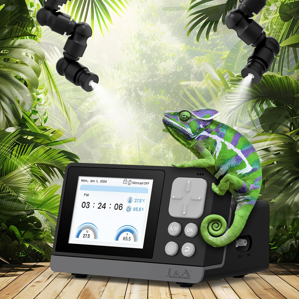 J&A Jason Aerobic brumisateur automatique pour terrarium, précision dans la distribution d'humidité.