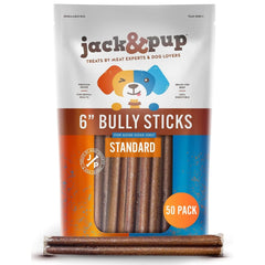 Jack&Pup baton-boeuf 6-pouces chiot, mâchage sûr et agréable.