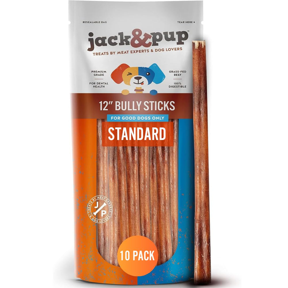 Jack&Pup batonnet boeuf moyenne 12 pouces — mastication prolongée et plaisir durable.