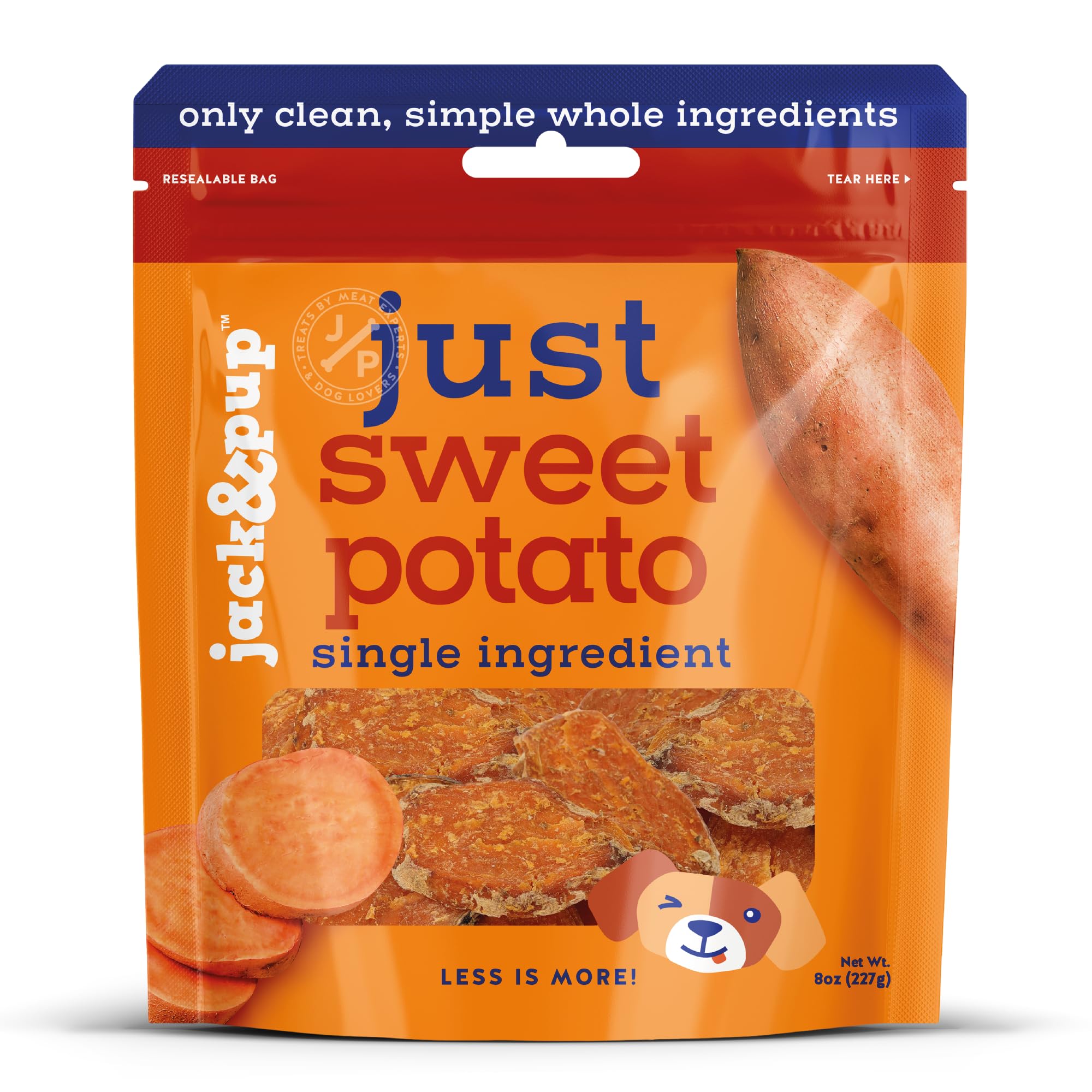 Jack&Pup bouchées patate-douce pour chien, faciles à mâcher et savoureuses.