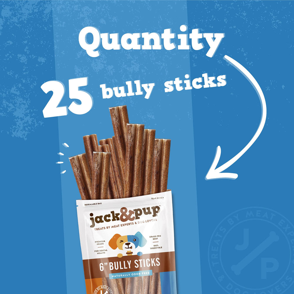 Jack&Pup bully 6 pouces sans odeur: expérience propre pour votre chien.