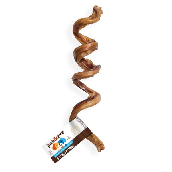 Jack&Pup Bully Springs, spirale 7 pouces, mordillage durable pour chien actif.