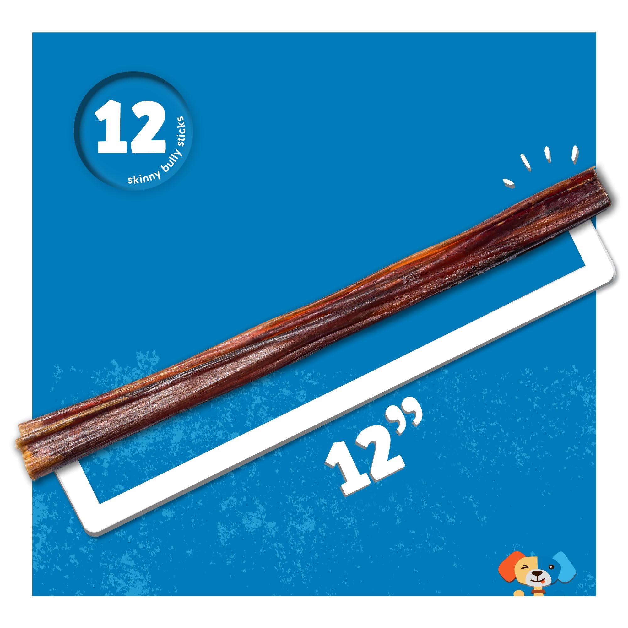 Jack&Pup bâtonnet mince 12 pouces saveur boeuf – goût naturel et appétit