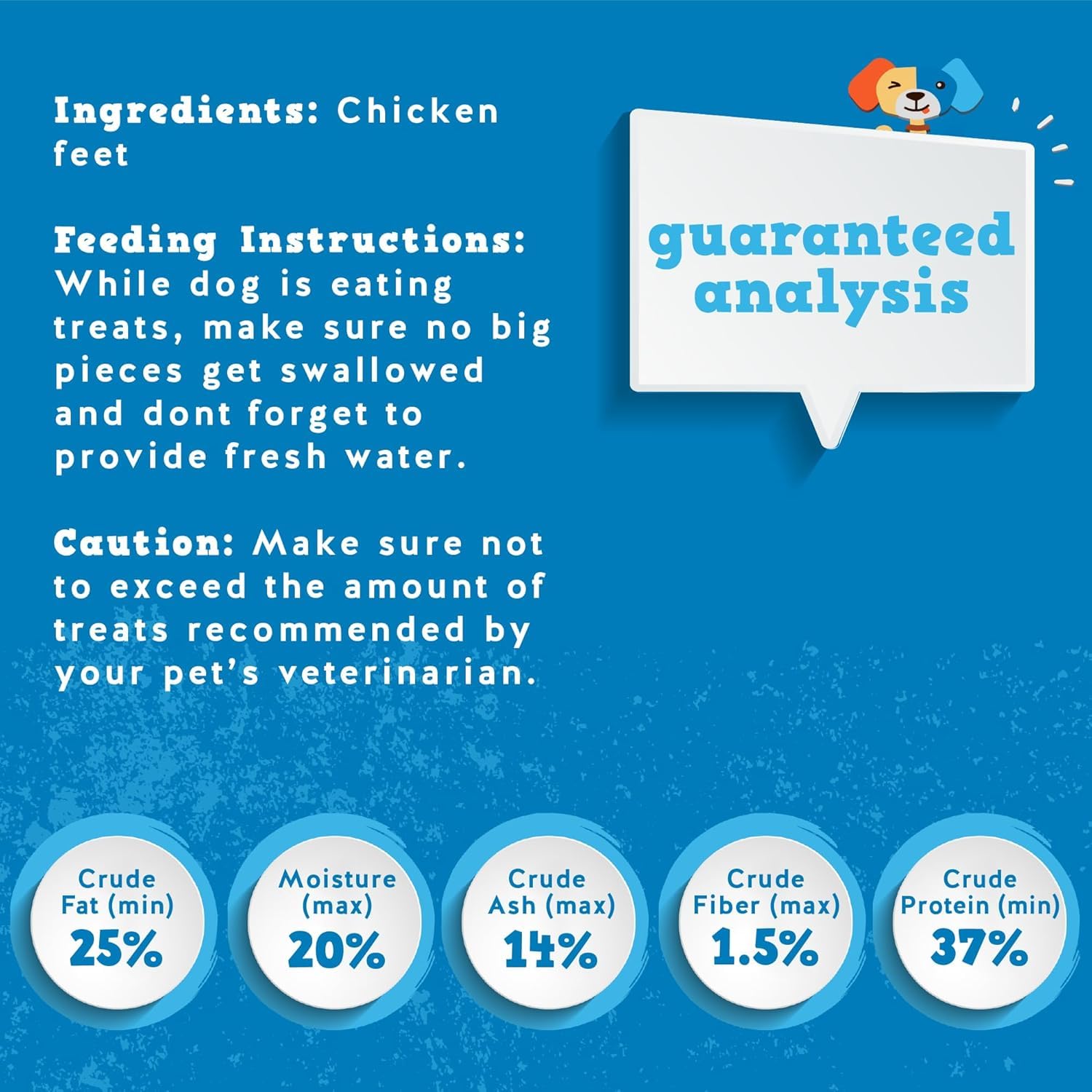 Jack&Pup croquant pieds de poulet pour chiens convient à toutes les tailles.