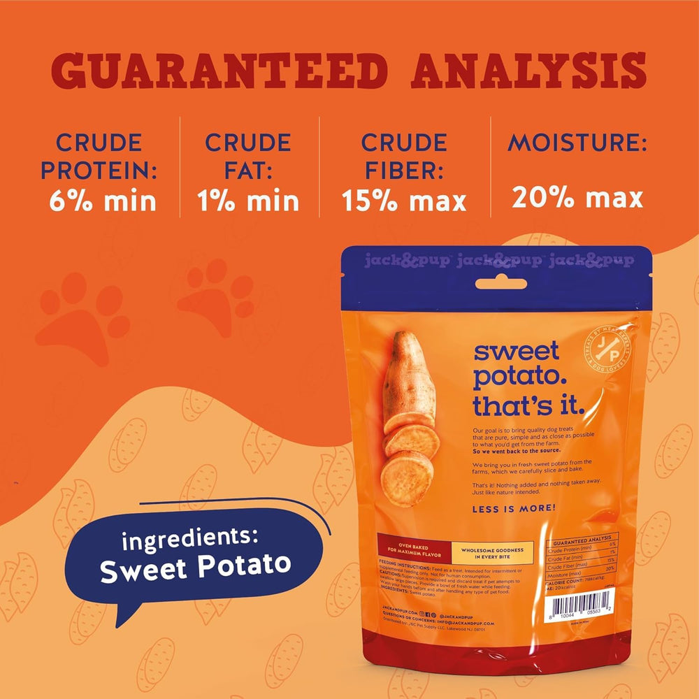 Fibres et vitamines grâce à patate douce avec Jack&Pup pour le quotidien.