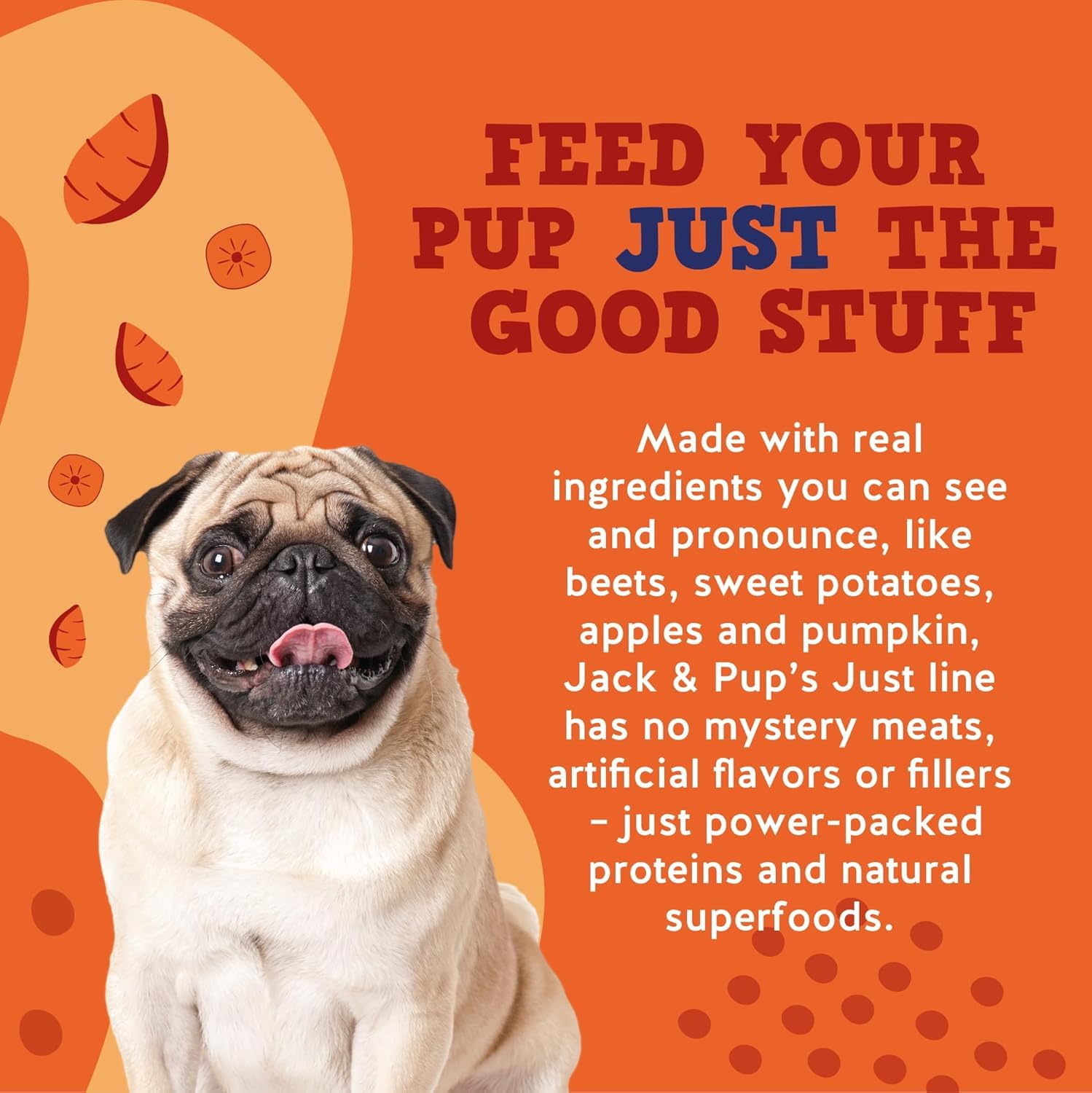 Friandises Jack&Pup sans additifs chimiques, snack sain.