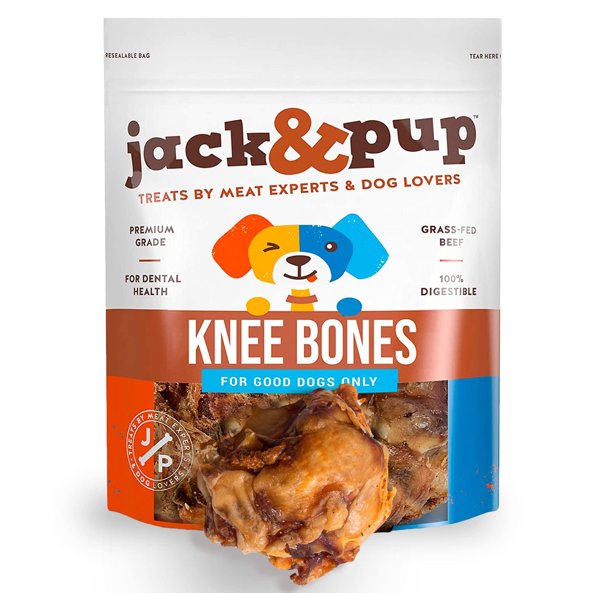 Jack&Pup os-boeuf-genou longue durée: friandise durable pour chiens mordeurs