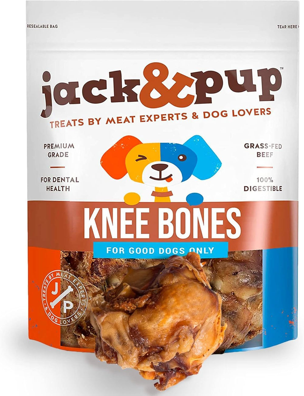 Jack&Pup os-genou-boeuf-longue-duree: os durable pour mâcher longtemps.