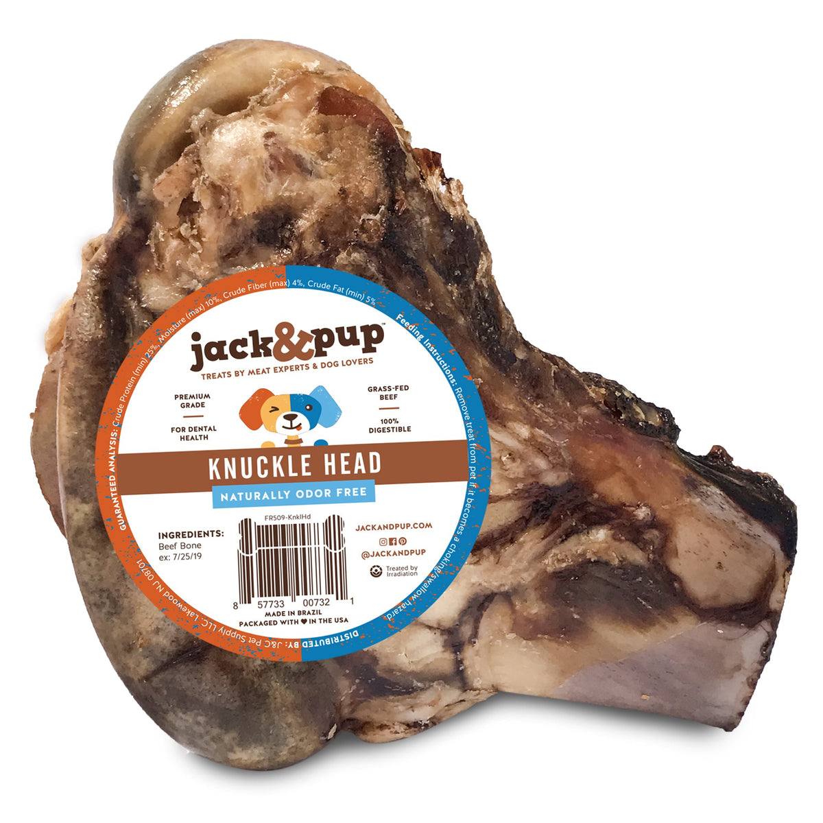 Jack&Pup os jarret boeuf fumé pour gros chien, goût riche et durable.