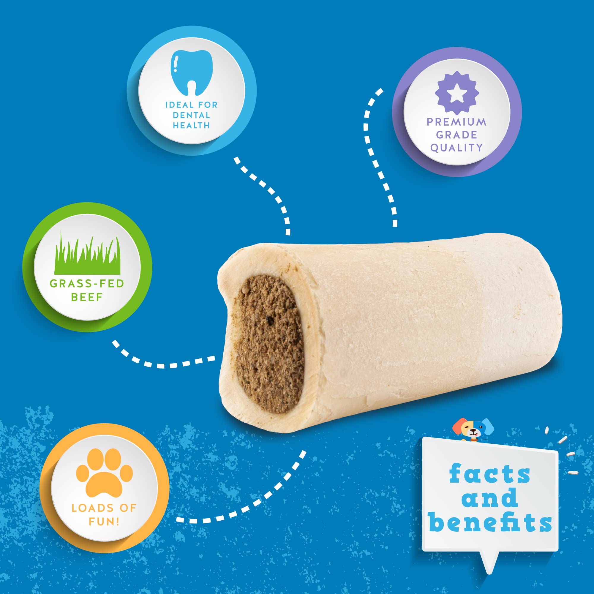 Jack&Pup os remplis sans hormones ni antibiotiques, option saine pour chiens