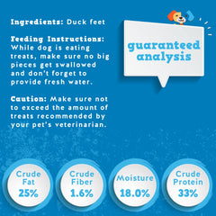 Jack&Pup pattes de canard: portion quotidienne idéale pour chiens.