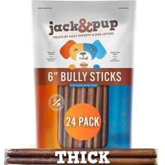 Jack&Pup batons épais 6 pouces pour chiens mordeurs et actifs.