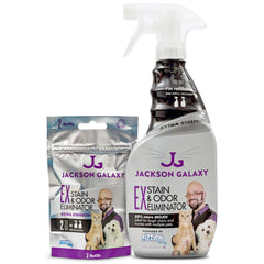 Bouteille Jackson Galaxy EX Stain & Odor de 23oz prête à l’emploi, nettoyage facilité.