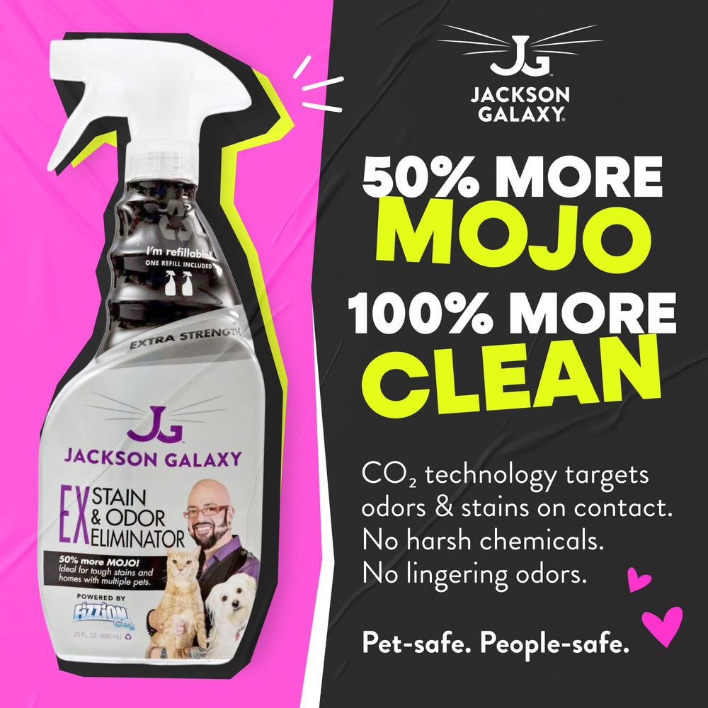 Tablettes Jackson Galaxy dissolution rapide dans eau chaude pour créer le nettoyant.