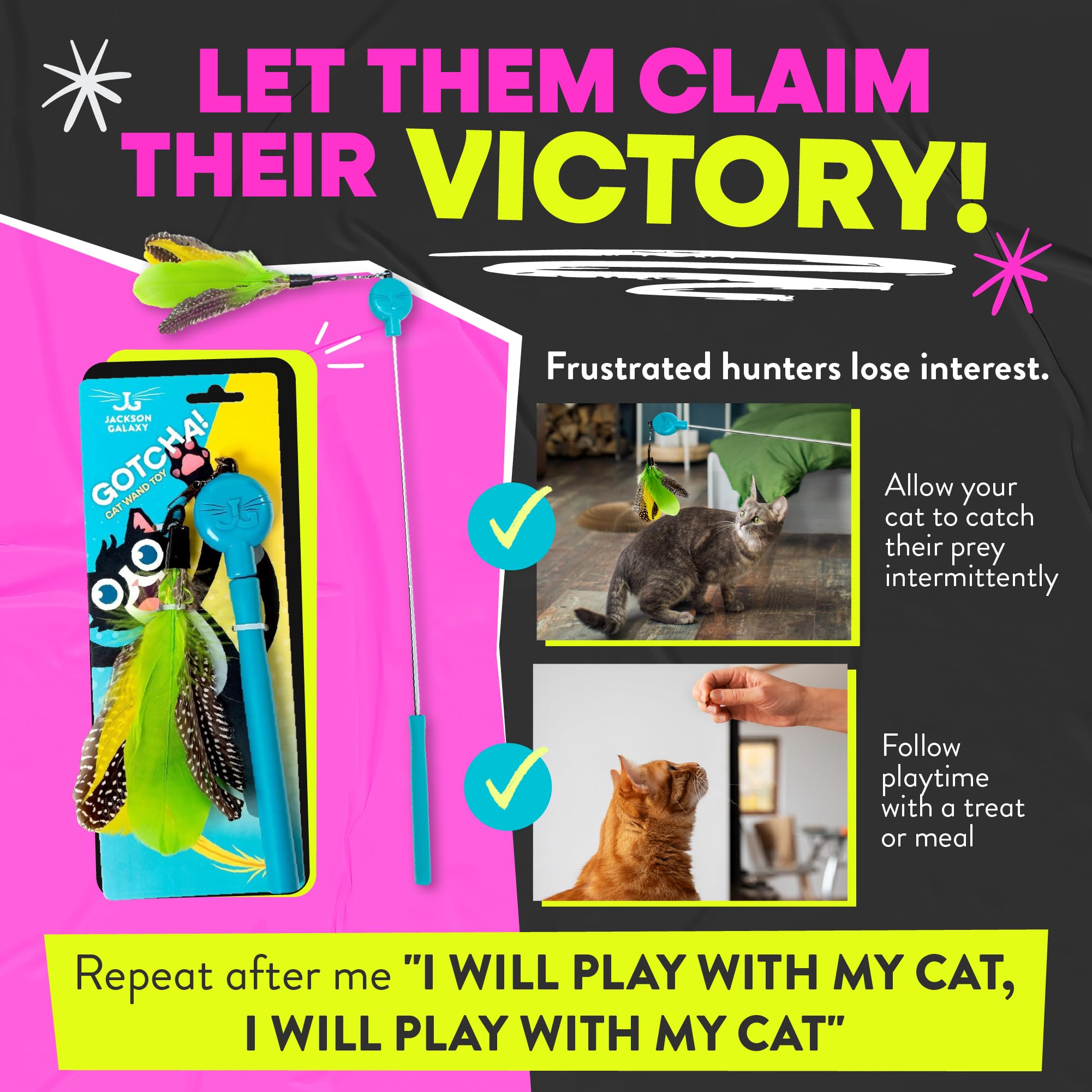 Jackson Galaxy Gotcha! Chat capture proie offre une sensation de réussite ludique