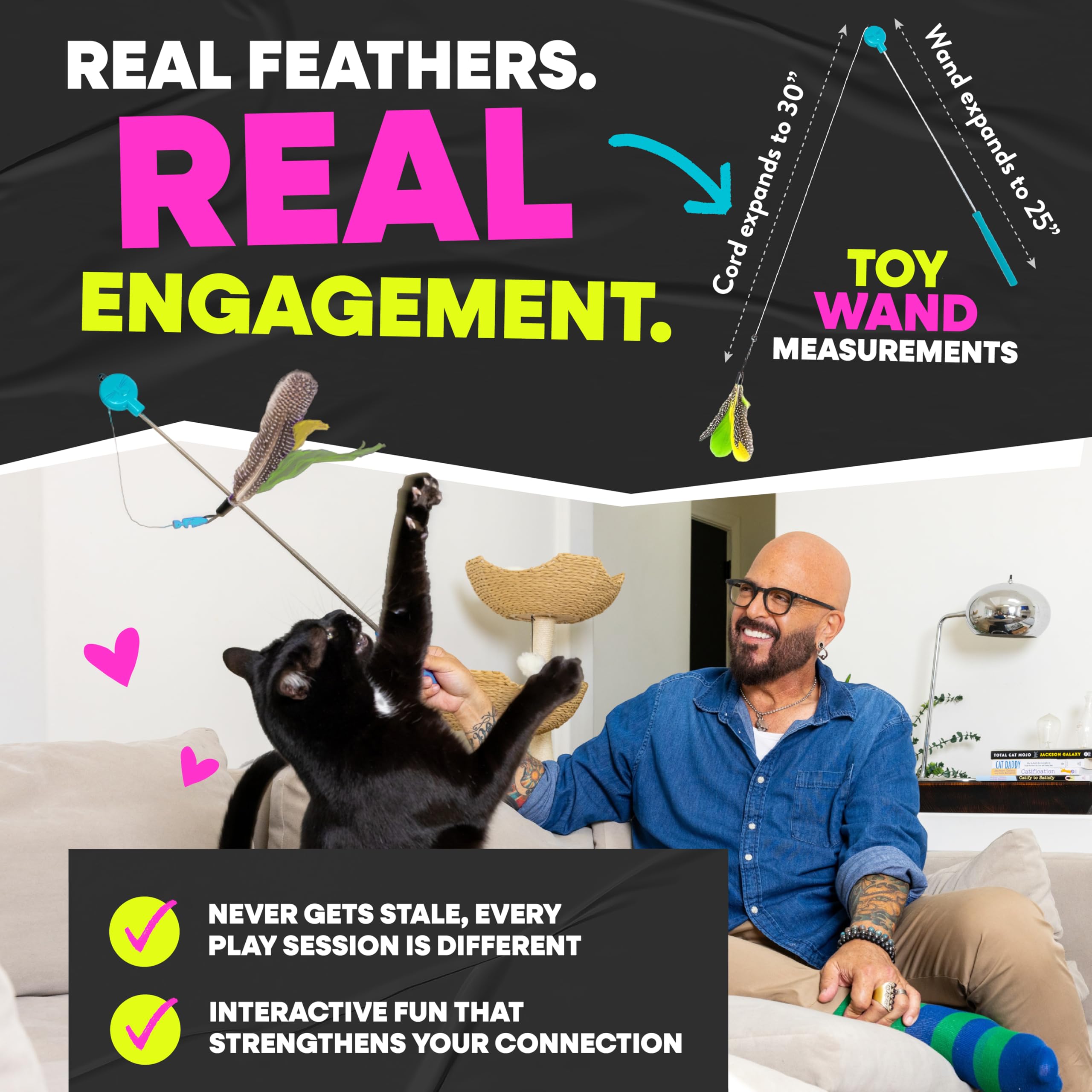 Jackson Galaxy Gotcha! Jeu d’intérieur idéal pour sessions à domicile
