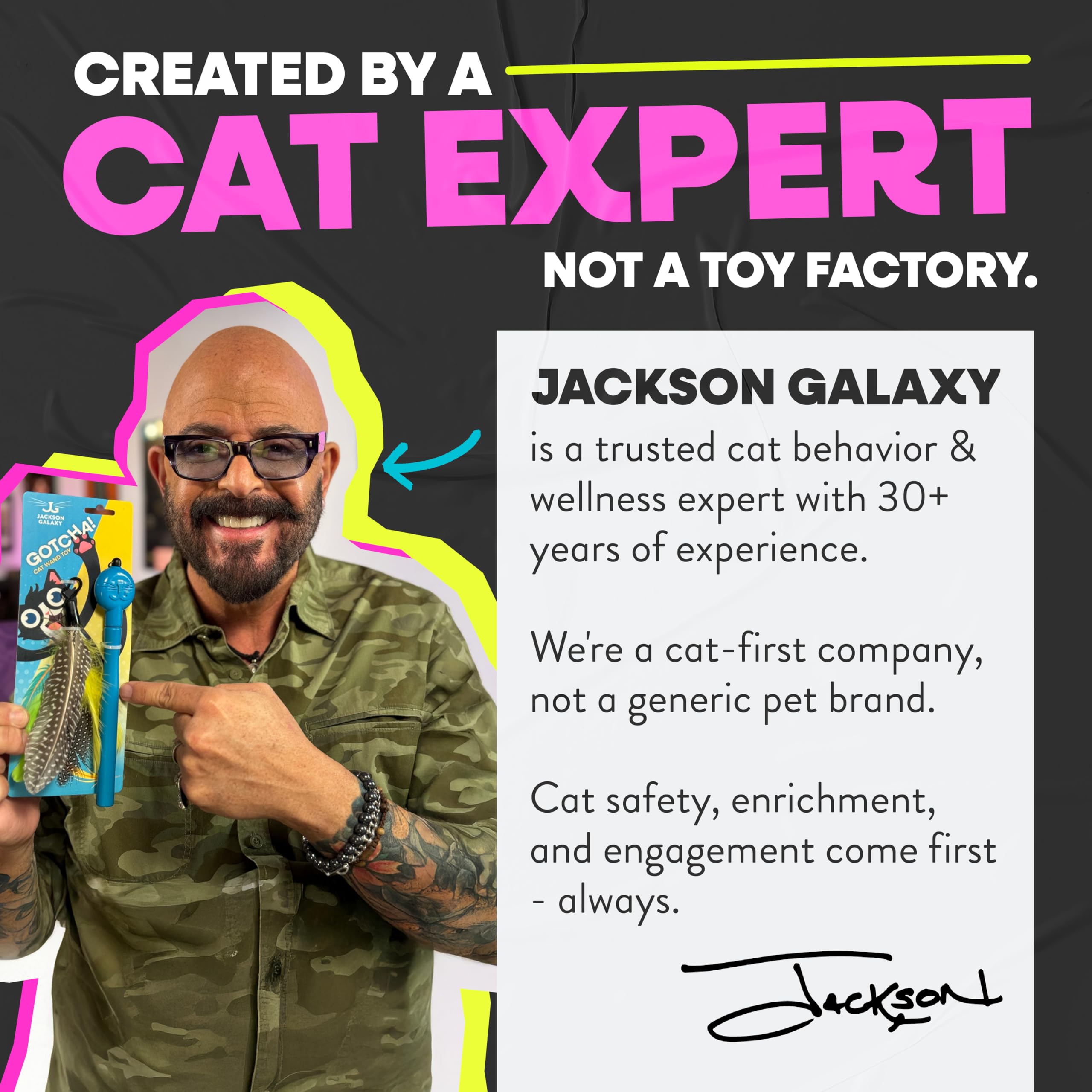 Jackson Galaxy Gotcha! Après-jeu récompense soutient une routine ludique