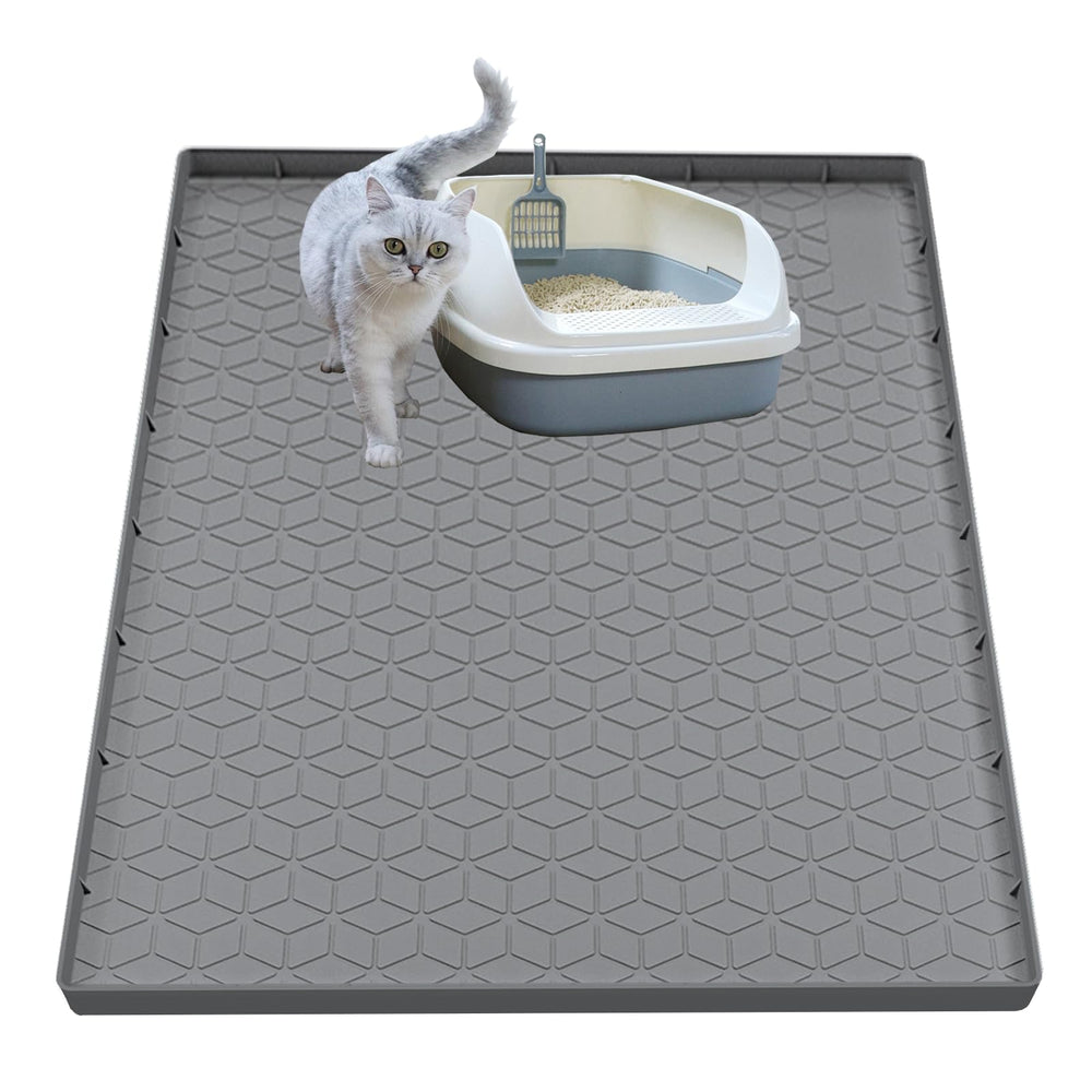 Tapis Jacooxi pour litière de chat grand format capture poussière et protège le sol