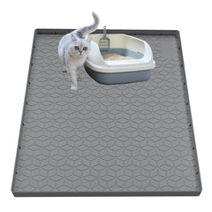 Tapis Jacooxi pour litière de chat grand format capture poussière et protège le sol