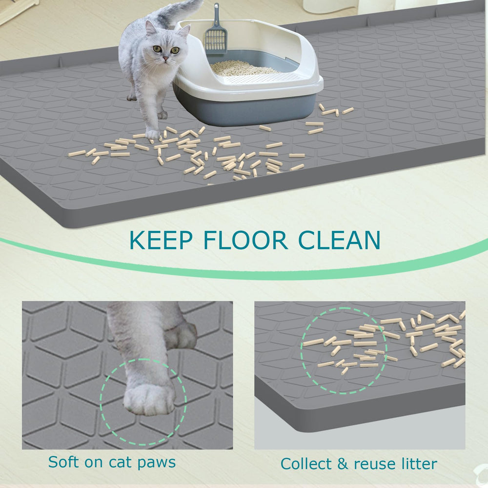 Tapis Jacooxi avec rebord relevé retient la litière et protège le sol