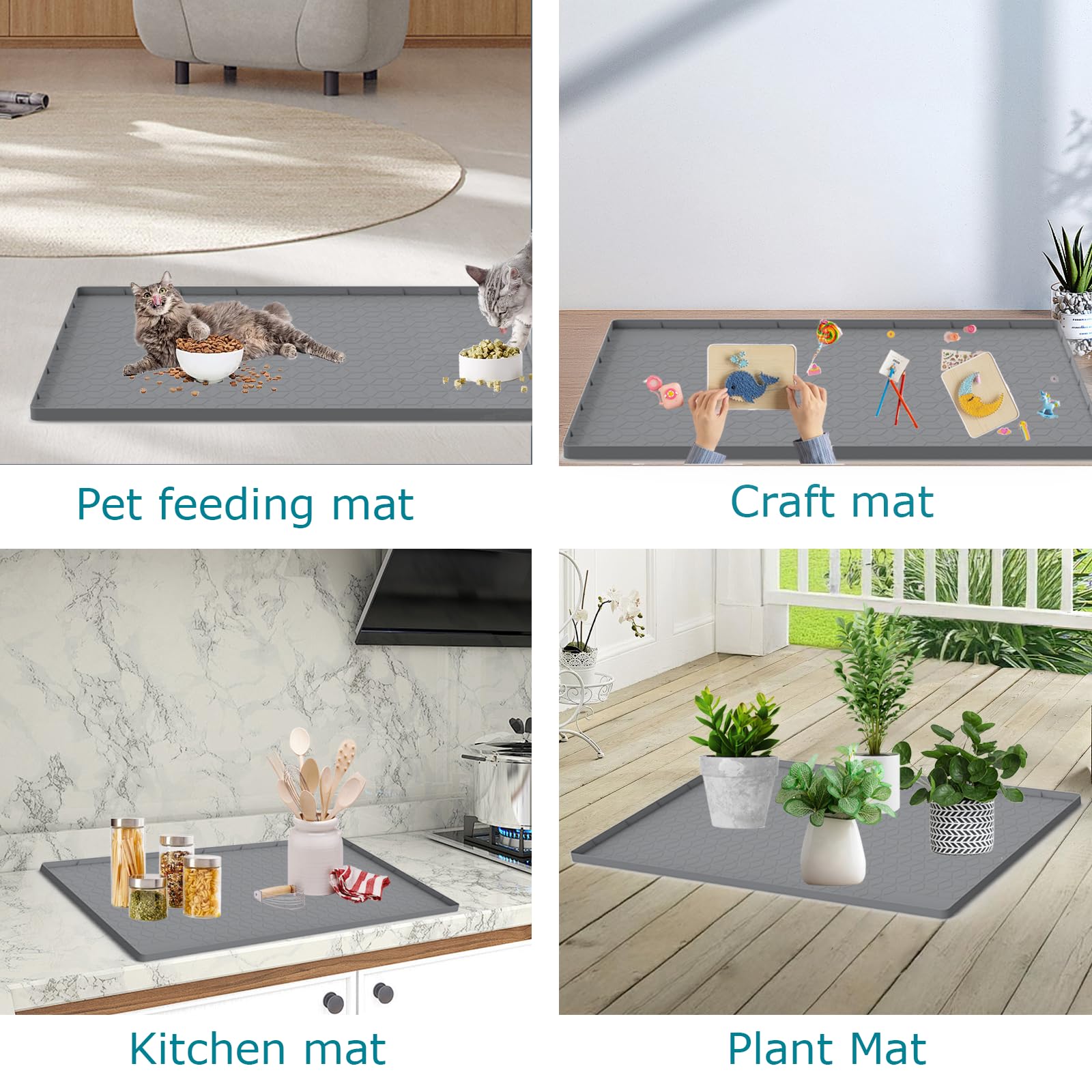 Tapis Jacooxi silicone polyvalent, utilisable sous bols ou comme tapis de travail