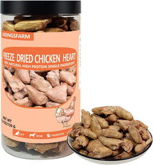 JADINGSFARM Coeur de poulet lyophilisé — emballage 5,3 oz, idéal pour les collations.