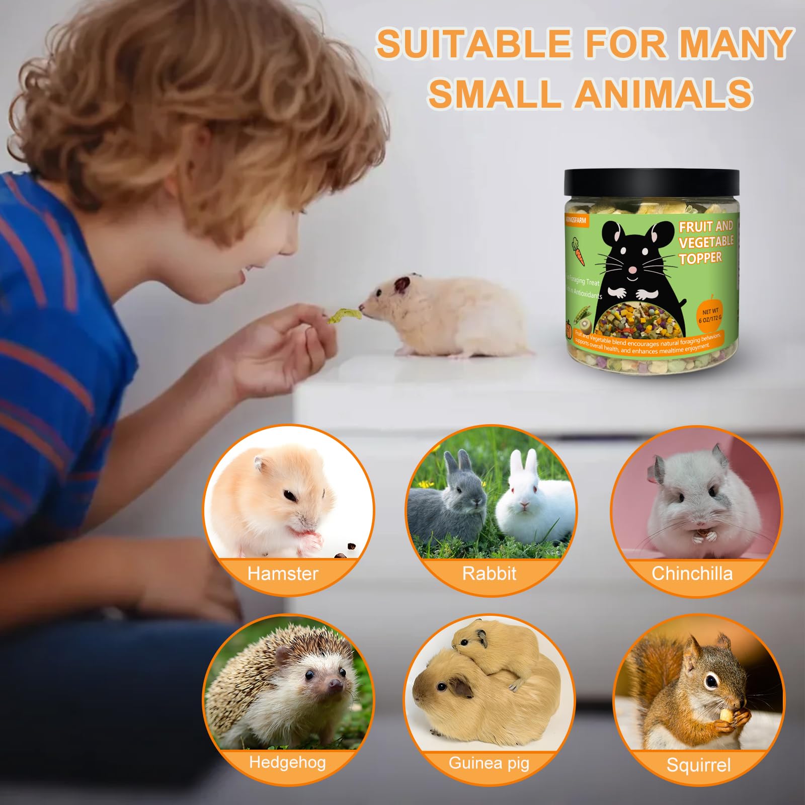 JADINGSFARM Conseils d'utilisation quotidiens, portions adaptees pour chaque petit animal.