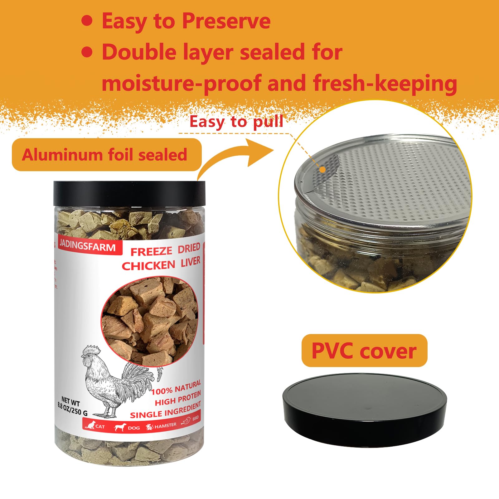 JADINGSFARM emballage-bocal-8-8ounce, pratique pour voyage.