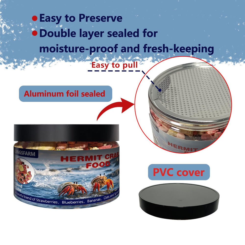 JADINGSFARM Mélange Fruité Buffet pour crabe ermite, ingrédients sans OGMs, choix naturel.