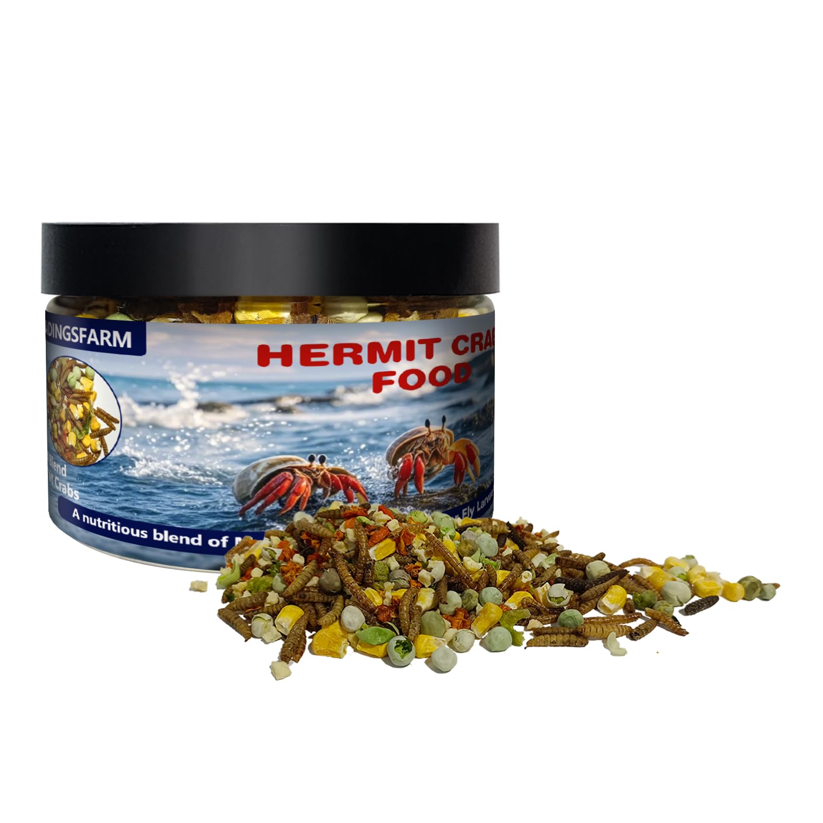 Nourriture JADINGSFARM pour crabe hermit avec buffet 4onces – protéines et légumes variés