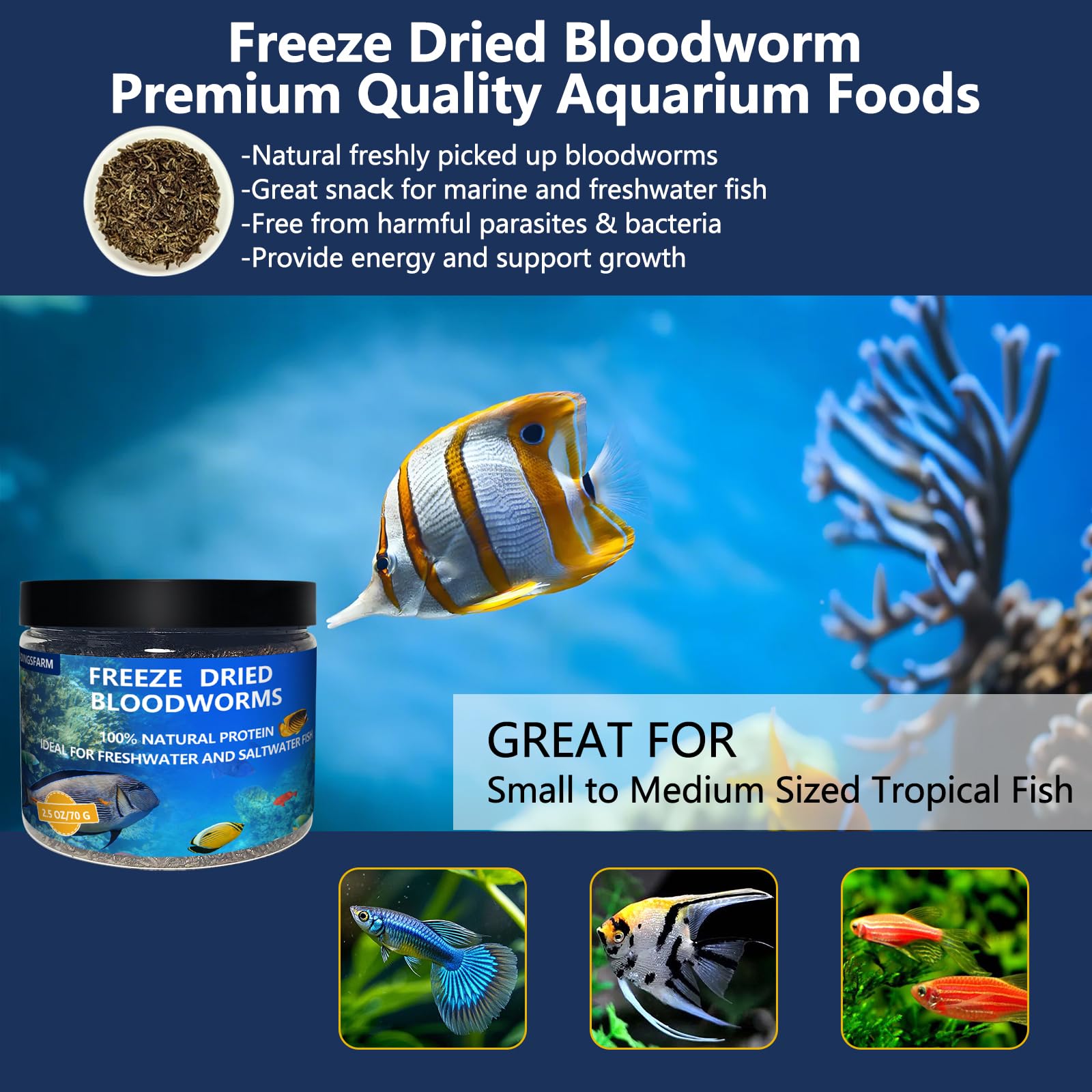 Portion rapide, dosage facile pour poissons dans l’aquarium avec JADINGSFARM.