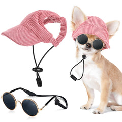 Chapeau Jadive pour petit chien avec protection solaire et orifices pour les oreilles.