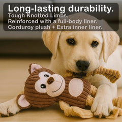 Jalousie doudou-pluche coutures renforcées pour chiens mordilleurs.