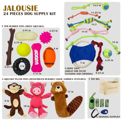 Jalousie, jouet chien sifflet, lot 24 pièces, stimulation et plaisir lors du jeu.