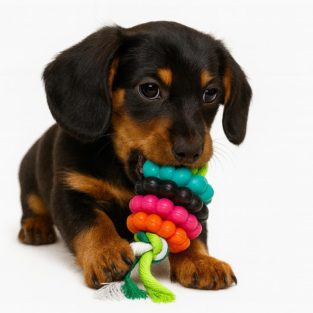 Jalousie jouet chiot couineur ensemble 5: aide potentielle au nettoyage des dents par mastication.