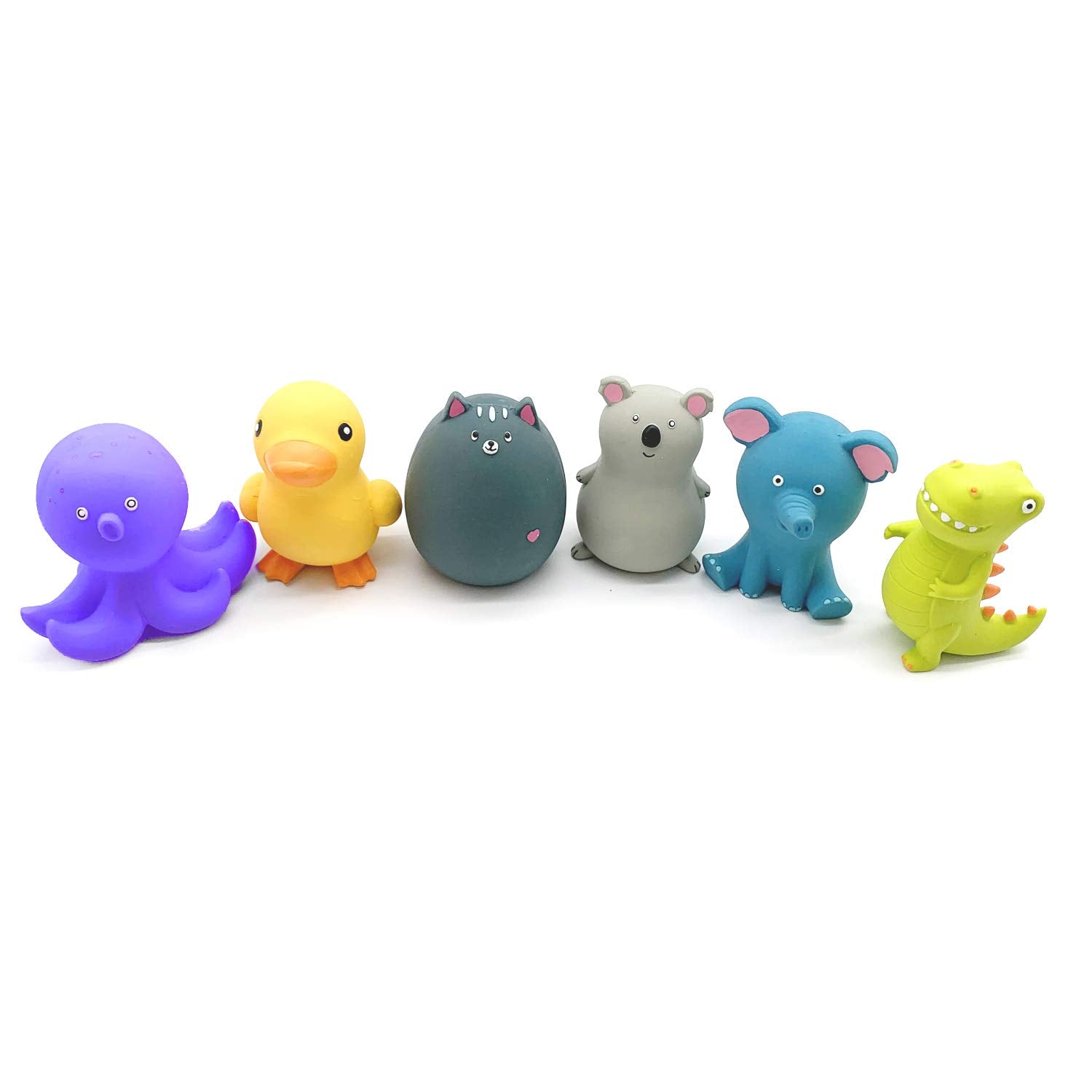 Jalousie pack-shot: vue du lot de cinq jouets en latex.
